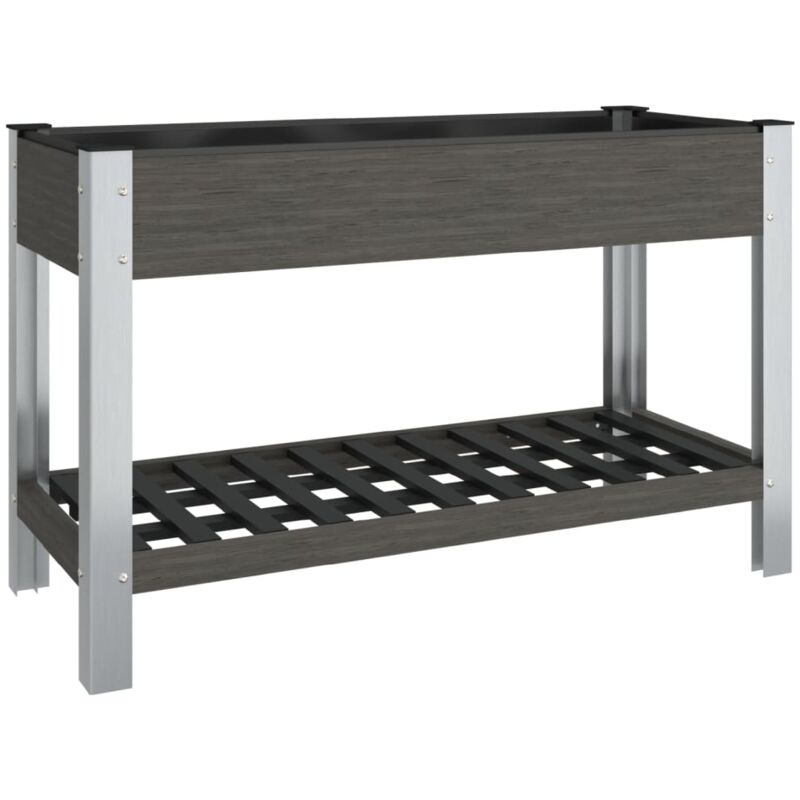 Vidaxl - Lit surélevé de jardin avec étagère Gris 120x50x75 cm wpc