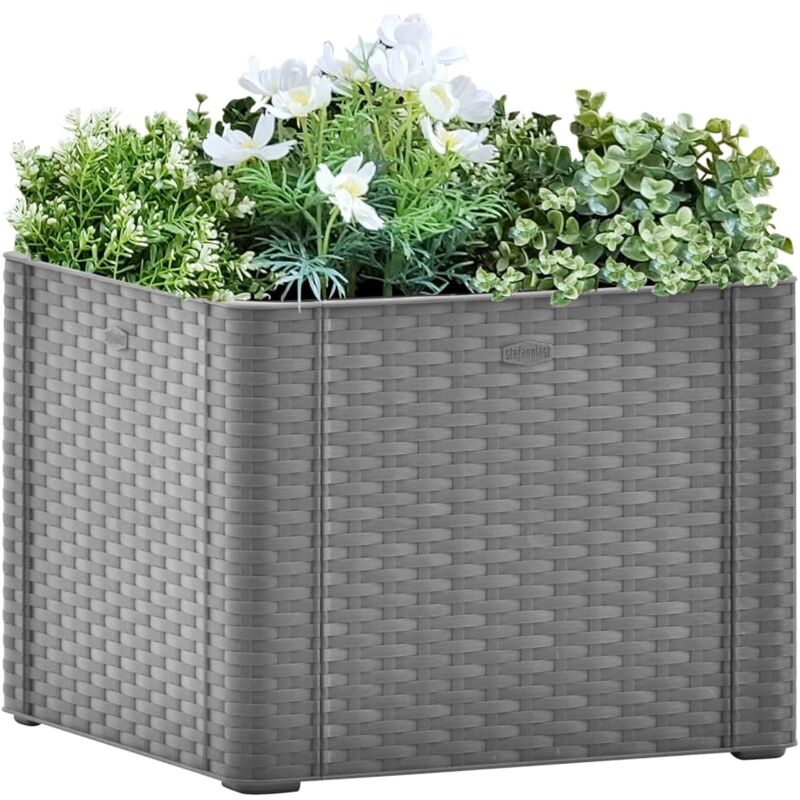 Vidaxl - Lit surélevé de jardin avec système d'arrosage Gris 43x43x33 cm