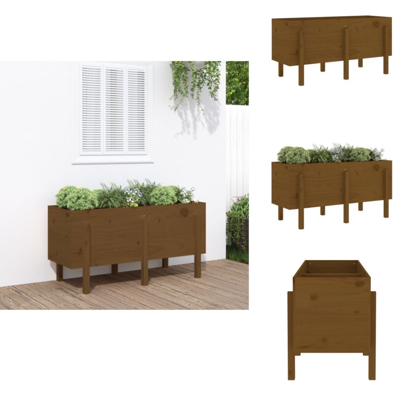 Vidaxl - Lit surélevé de jardin brun miel 121x50x57cm bois de pin massif - Lit Surélevé - Jardin - Bac à Plantation - Pot De Fleurs - Bois De Pin