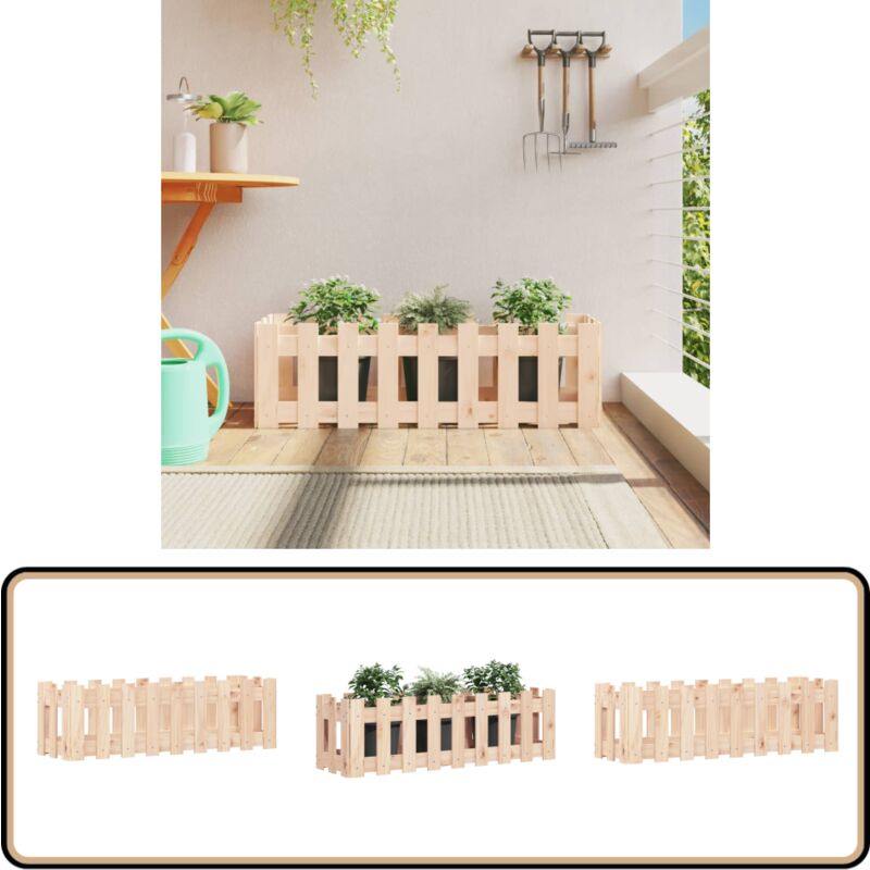 Vidaxl - Lit surélevé de jardin design de clôture 100x30x30cm pin massif - Jardiniere - Bac à Plantation - Lit Surélevé - Bois Massif - Pin