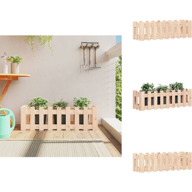 Vidaxl - Lit surélevé de jardin design de clôture 100x30x30cm pin massif - Jardiniere - Bac à Plantation - Lit Surélevé - Bois Massif - Pin