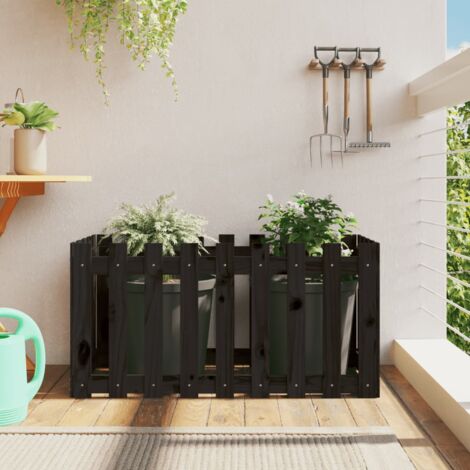 Lit surélevé de jardin design de clôture 100x50x50 pin massif