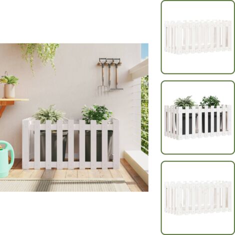 Lit surélevé de jardin design de clôture 100x50x50cm pin massif - Lit Surélevé - Jardin - Bois - Pin Massif - Planter