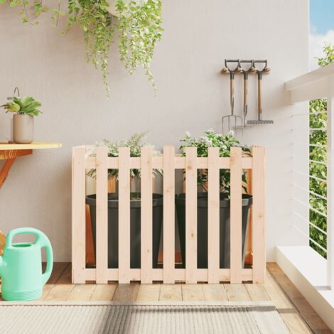 Lit surélevé de jardin design de clôture 100x50x70 pin massif