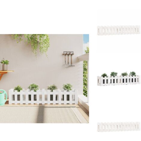 Lit surélevé de jardin design de clôture 150x30x30cm pin massif - Jardiniere - Bac À Plantation - Lit Surélevé - Planter - Décoration Extérieur