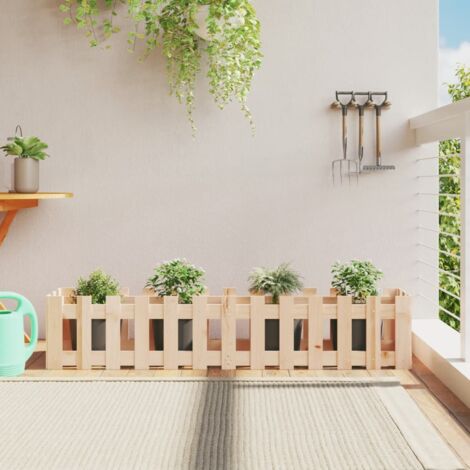 Lit surélevé de jardin design de clôture 150x30x30cm pin massif vidaXL
