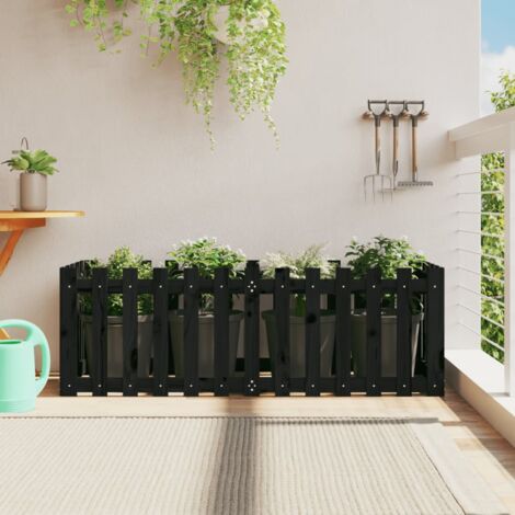 Lit surélevé de jardin design de clôture 150x50x50 pin massif