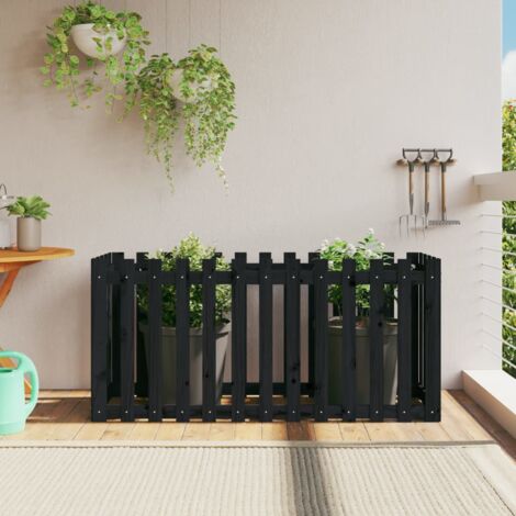 Lit surélevé de jardin design de clôture 150x50x70 pin massif