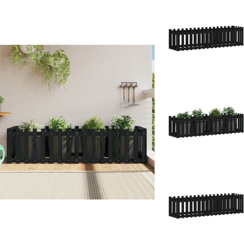 Vidaxl - Lit surélevé de jardin design de clôture 200x50x50cm pin massif - Lit Surélevé - Jardin - Bois - Pin Massif - Planter