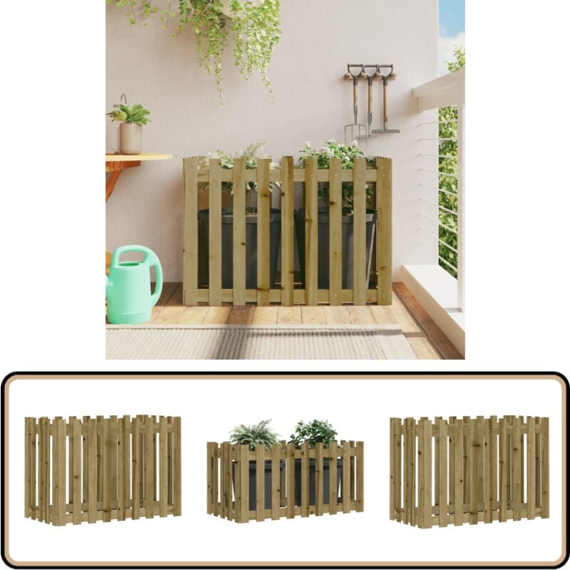 Vidaxl - Lit surélevé de jardin design de clôture bois de pin imprégné - Lit Surélevé - Jardin - Bois - Pin - Jardinerie