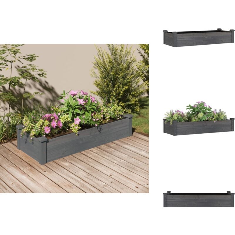 Lit surélevé de jardin doublure 120x45x25 cm bois massif sapin - Lit Surélevé Jardin - Jardinière Bois - Bac Plante - Potager Surélevé - Plantation