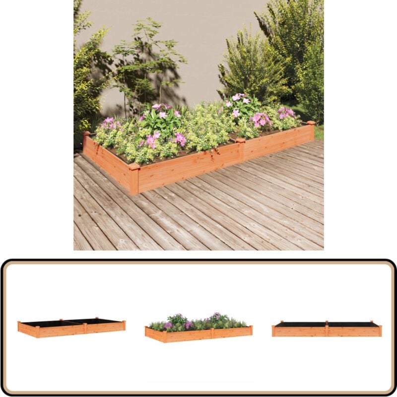 Vidaxl - Lit surélevé de jardin doublure 240x120x25 cm bois massif sapin - Lit Surélevé - Jardin - Bois - Sapin - Jardinière