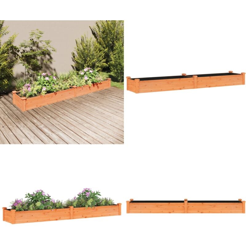 Lit surélevé de jardin doublure 240x45x25 cm bois massif sapin - Lit Surélevé - Jardin - Bac à Plantation - Potager - Bois Massif - Home & Living