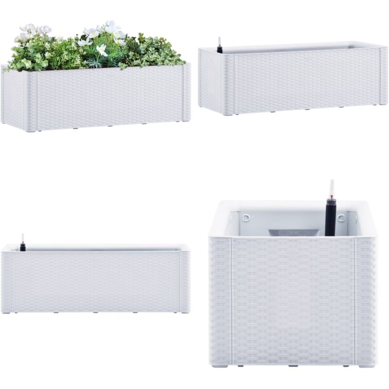 Vidaxl - Lit surélevé de jardin et système d'arrosage Blanc 100x43x33 cm - Jardiniere - Pot De Fleurs - Plante - Extérieur - Intérieur - Home & Living