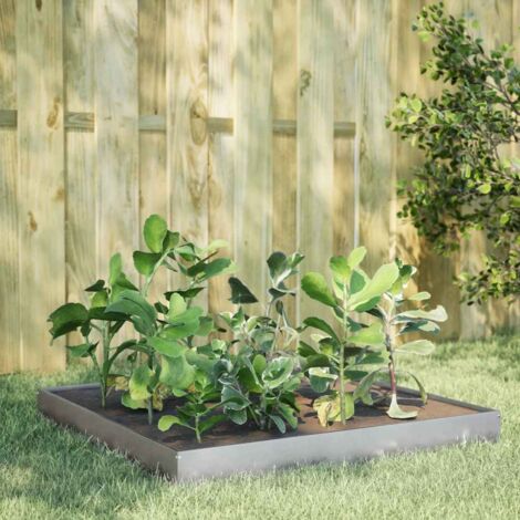 Lit surélevé de jardin-Jardinière surélevée-Bac de jardin surélevé 100x100x18,5 cm acier inoxydable 653334
