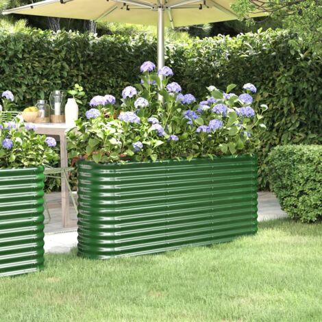 Lit surélevé de jardin-Jardinière surélevée-Bac de jardin surélevé Acier galvanisé 152x40x68 cm Vert