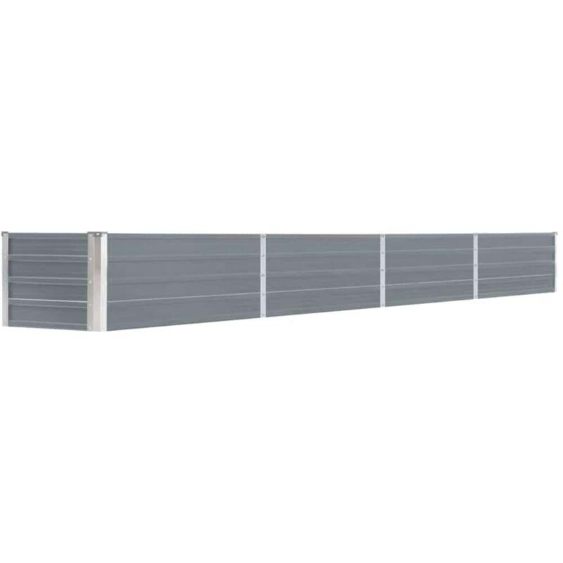 Lit surélevé de jardin-Jardinière surélevée-Bac de jardin surélevé Acier galvanisé 320x40x45 cm Gris