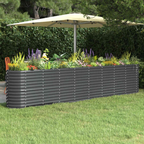 Lit surélevé de jardin-Jardinière surélevée-Bac de jardin surélevé Acier galvanisé Anthracite 754887