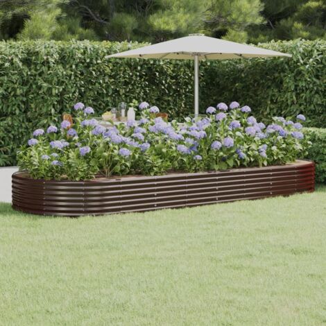 Lit surélevé de jardin-Jardinière surélevée-Bac de jardin surélevé Acier galvanisé marron 383519