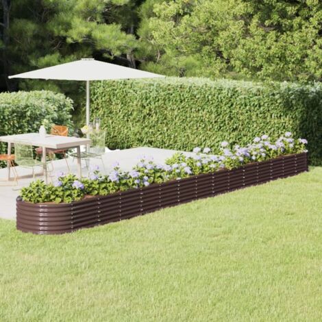 Lit surélevé de jardin-Jardinière surélevée-Bac de jardin surélevé Acier galvanisé marron 643855