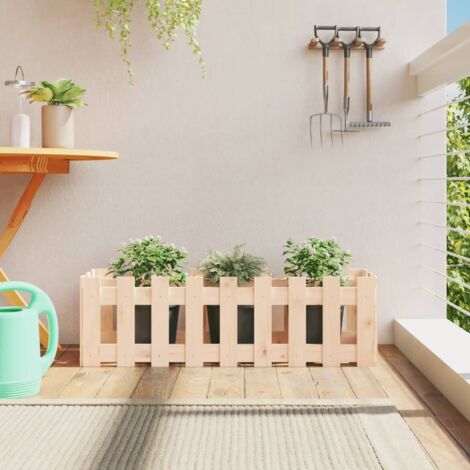 Lit surélevé de jardin-Jardinière surélevée-Bac de jardin surélevé design de clôture 100x30x30cm pin massif 878633