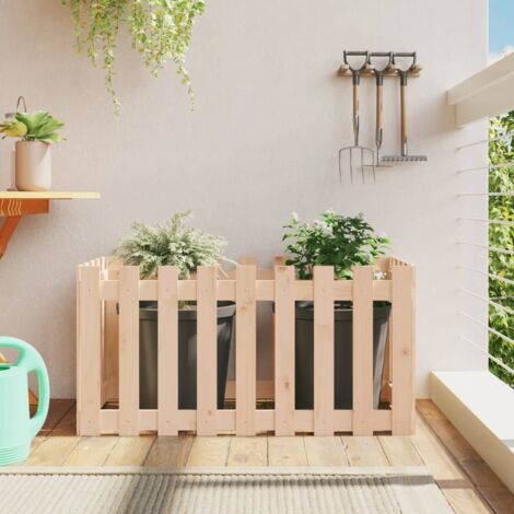 Lit surélevé de jardin-Jardinière surélevée-Bac de jardin surélevé design de clôture 100x50x50cm pin massif 277657
