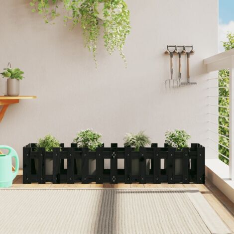 Lit surélevé de jardin-Jardinière surélevée-Bac de jardin surélevé design de clôture 150x30x30cm pin massif 608076
