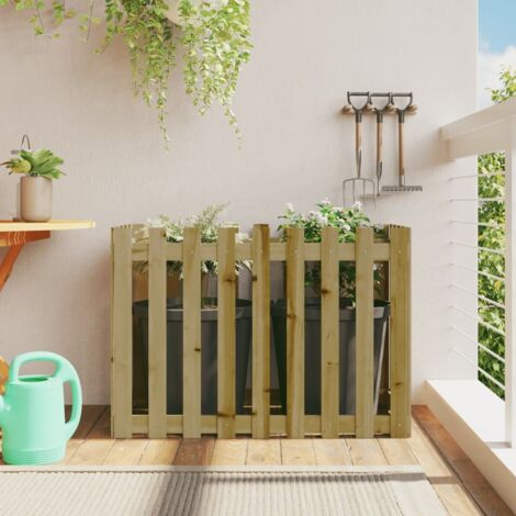 Lit surélevé de jardin-Jardinière surélevée-Bac de jardin surélevé design de clôture bois de pin imprégné 525611
