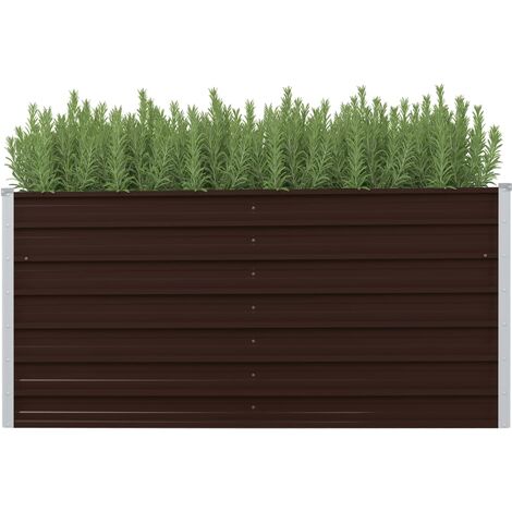 Lit surélevé de jardin Marron 160x40x77 cm Acier galvanisé