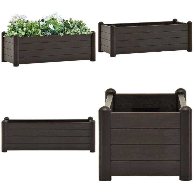 Vidaxl - Lit surélevé de jardin pp Moka 100x43x35 cm - Jardiniere Exterieur - Pot Plante - Bac Fleuri - Pot De Fleurs Design - Jardinerie - Home &