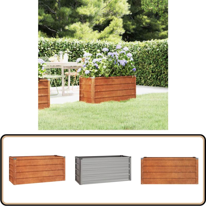 Vidaxl - Lit surélevé de jardin rouillé 100x40x45 cm acier corten - Jardiniere - Bac Acier - Plante Exterieur - Pot De Fleurs - Décoration Jardin