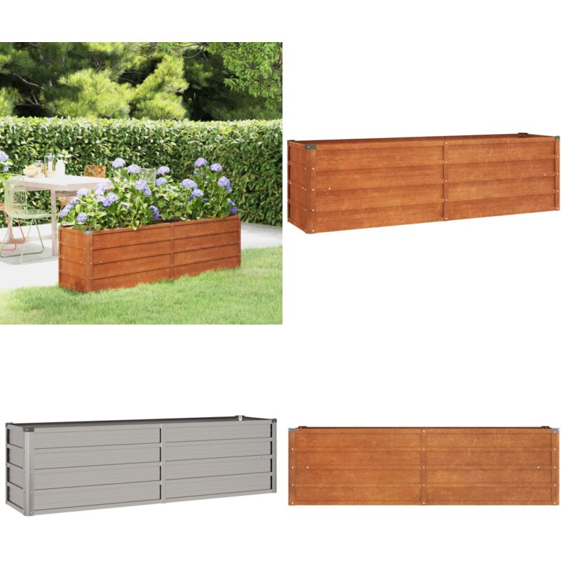 Lit surélevé de jardin rouillé 160x40x45 cm acier corten - Jardiniere Exterieur - Pot De Fleurs Extérieur - Bac Acier Corten - Plante Grimpante