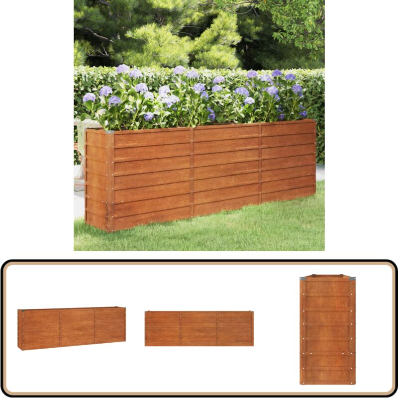 Vidaxl - Lit surélevé de jardin rouillé 240x40x77 cm acier corten - Jardiniere Acier Corten - Pot De Fleurs Extérieur - Bac Acier - Plante Grimpante