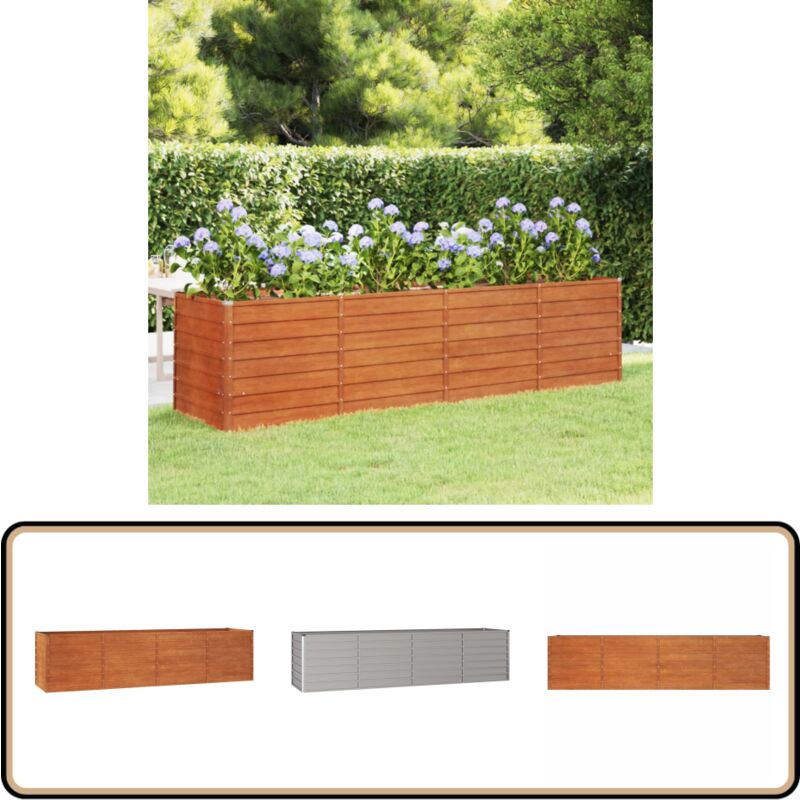 Vidaxl - Lit surélevé de jardin rouillé 320x80x77 cm acier corten - Jardiniere - Bac Plante - Planter - Acier Corten - Pot De Fleurs Extérieur