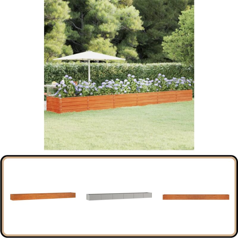 Vidaxl - Lit surélevé de jardin rouillé 600x80x45 cm acier corten - Jardiniere Acier Corten - Pot De Fleurs Extérieur - Bac Plante - Planter Métal