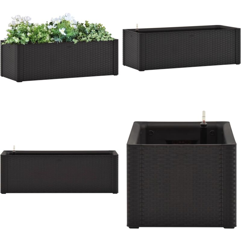 Vidaxl - Lit surélevé de jardin système arrosage Anthracite 100x43x33 cm - Jardiniere - Pot De Fleurs - Bac De Culture - Plante Exterieur - Systeme