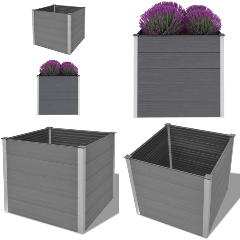 Vidaxl - Lit surélevé de jardin wpc 100x100x91 cm Gris - Jardinière Extérieure - Pot De Fleurs - Bac De Plantation - Composite Bois Plastique