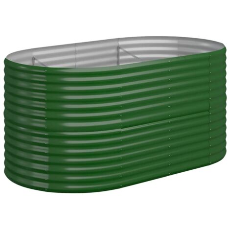 Lit surélevé de jardin，Jardinière，Pot de Fleurs Acier enduit de poudre 152x80x68 cm Vert XZZZ528570