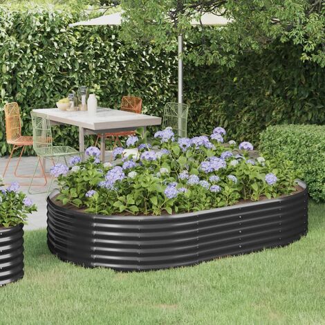 Lit surélevé de jardin，Jardinière，Pot de Fleurs Acier enduit de poudre Anthracite XZZZ509170
