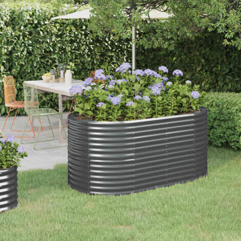 Lit surélevé de jardin，Jardinière，Pot de Fleurs Acier enduit de poudre Anthracite XZZZ557598