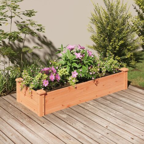 Lit surélevé de jardin，Jardinière，Pot de Fleurs doublure 120x45x25 cm bois massif sapin XZZZ830148