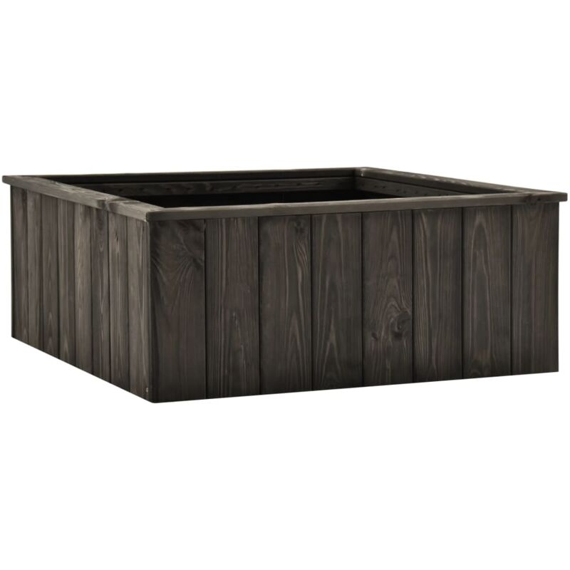 Lit surélevé Gris foncé 74x77x30 cm Bois de pin massif vidaXL