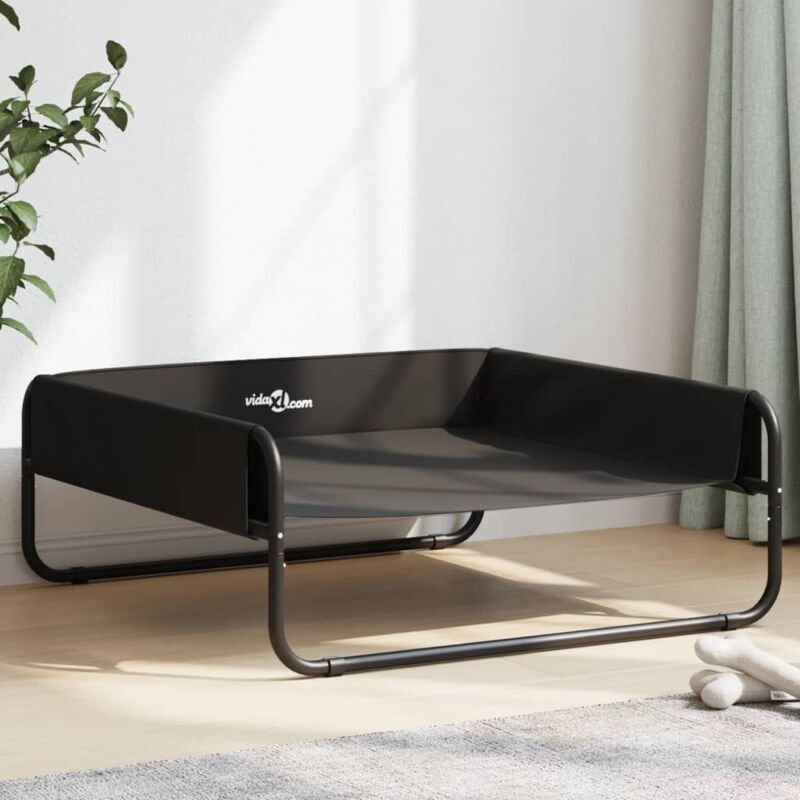 Lit surélevé pour chien anthracite tissu Oxford et acier Vidaxl