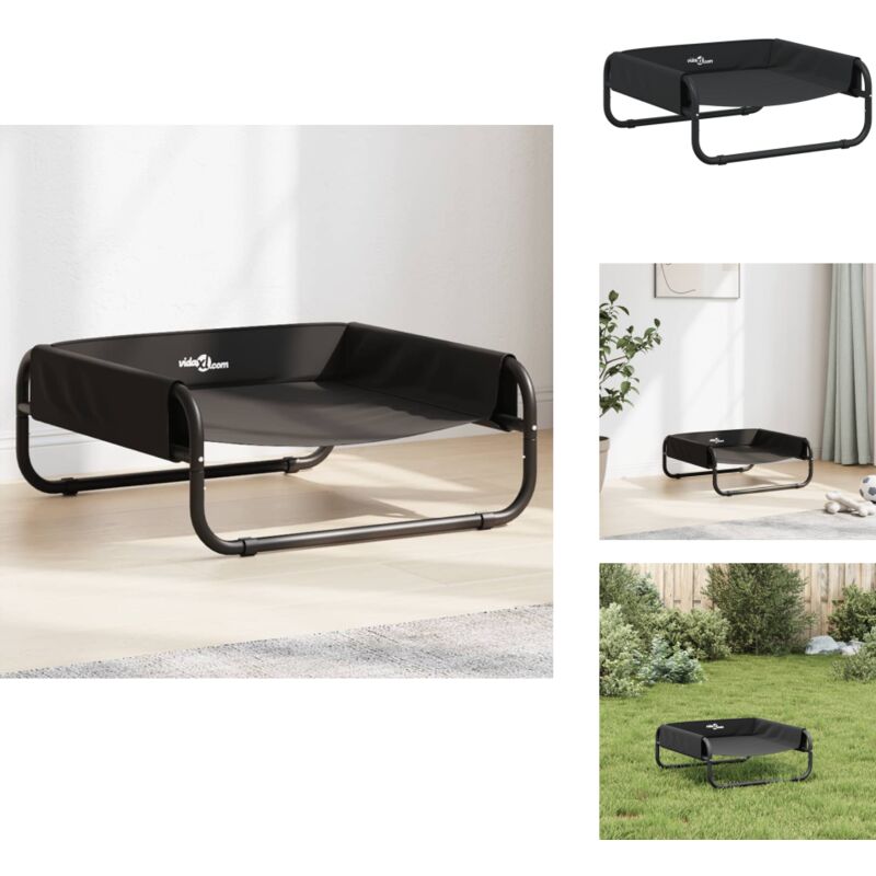 Lit surélevé pour chien anthracite tissu Oxford et acier - Panier Pour Chien - Lit Pour Chien - Couchage Chien - Lit Surélevé Chien - Lit Extérieur