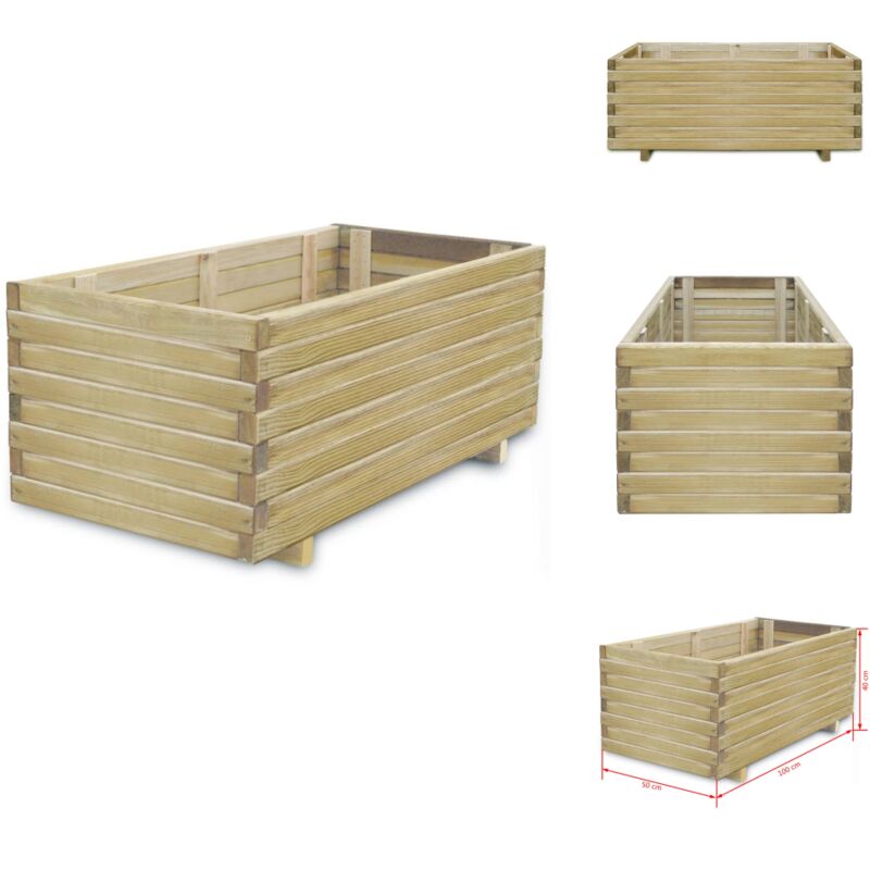 Vidaxl - Lit surélevé rectangulaire 100x50x40 cm bois - Jardinière En Bois - Jardin Surélevé - Bac De Plantation - Pot De Fleurs Extérieur