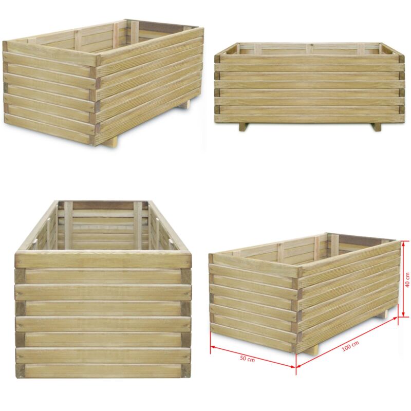 Vidaxl - Lit surélevé rectangulaire 100x50x40 cm bois - Jardinière En Bois - Jardin Surélevé - Bac De Plantation - Pot De Fleurs Extérieur