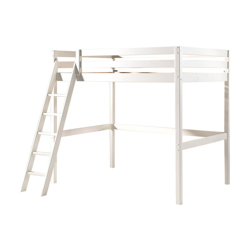 Lit Mezzanine 140x200 Sommier Inclus Vipack Pino - Blanc