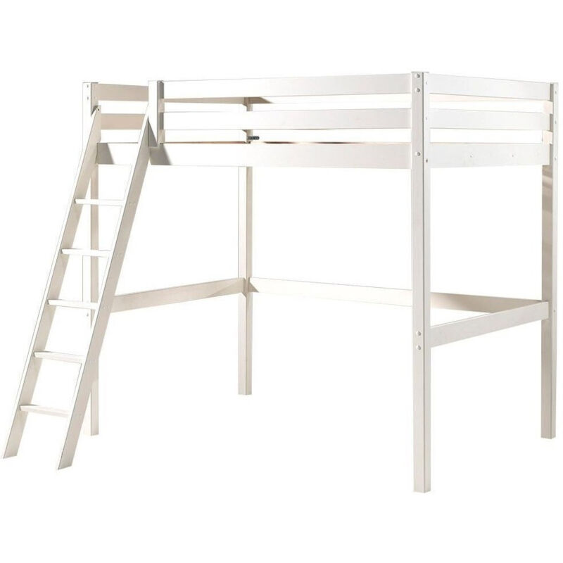 Vipack pino lit mezzanine 140x200 blanc