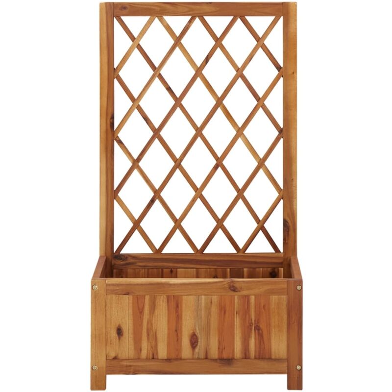 Inlife Lit surélevé de jardin avec treillis Bois massif d'acacia