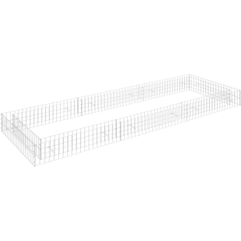 Lit surélevé à gabion Acier galvanisé 300x100x20 cm